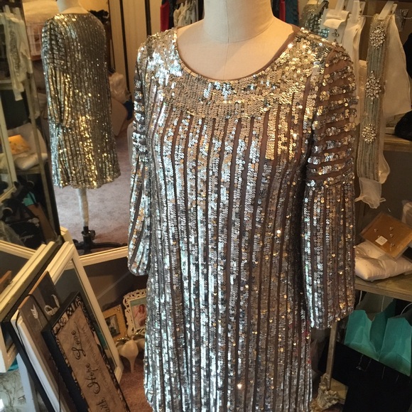 STRADIVARIOUS Size Small, Sequin over nude colored lining - Picture 1 of 7